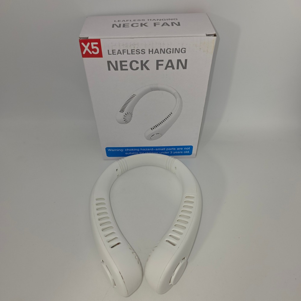 X5 Neck Fan Unisex OS White Excellent Bladeless Portable Rechargeable 3-Speed